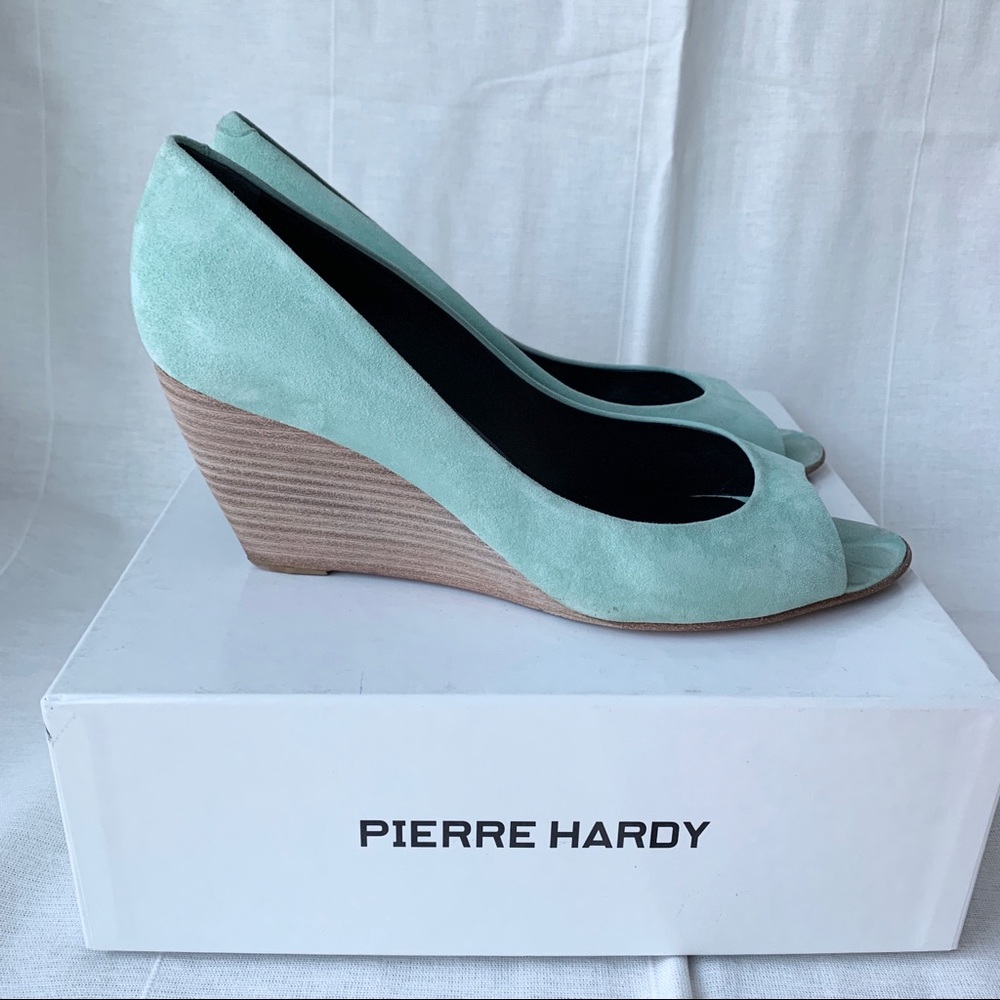 Pierre Hardy Mint Suede Wedges